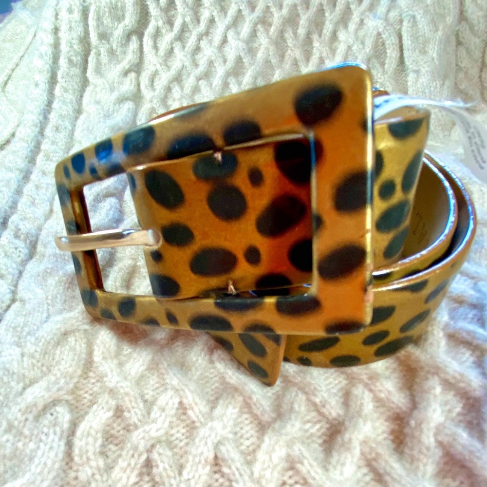 Vintage Talbots Small Leopard Print Belt 29-33"